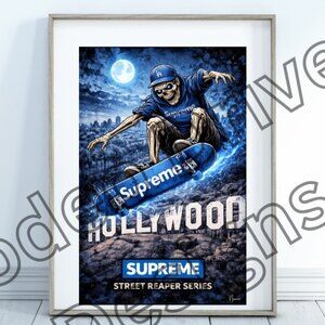 Supreme Hollywood Street Reaper Skate Series Art Poster 11x17 Urban Decor